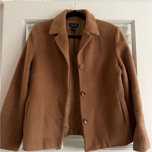 Rafaella Wool Brown Coat – Size 10 – Classic Button Front - Picture 1 of 9